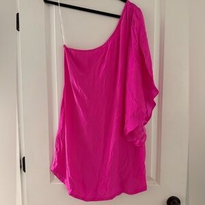 Alice & Trixie One-Shoulder Dress in Hot Pink